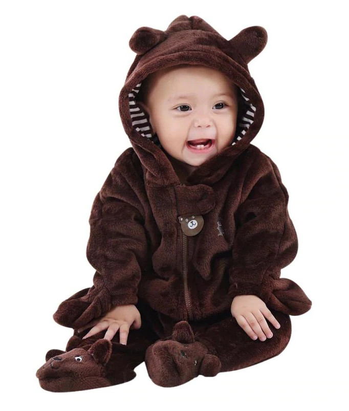 Baby Fleece Pajama Romper Onesie Bear Design On Sale Now