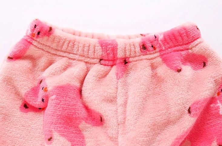 Childrens Warm Fleece Pajama Set Pink Bear Pattern on Sale Now!