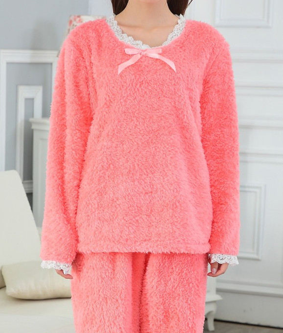 pink long sleeve pajama set