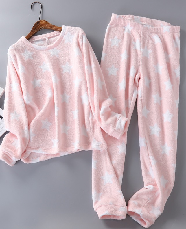 pink long sleeve pajama set